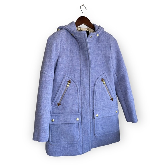 J Crew Wool Chateau Parka 0P Purple Lilac - Picture 4 of 13